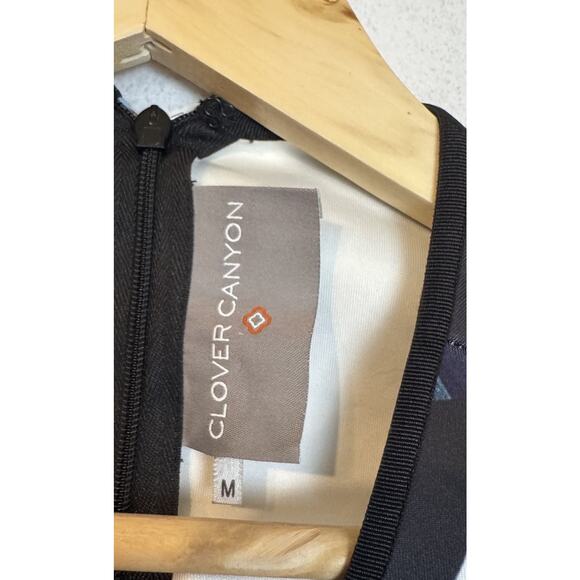 Clover Canyon Floral Scuba Fabric Stretch Sheath Dress Medium Abstract Art - Picture 9 of 11